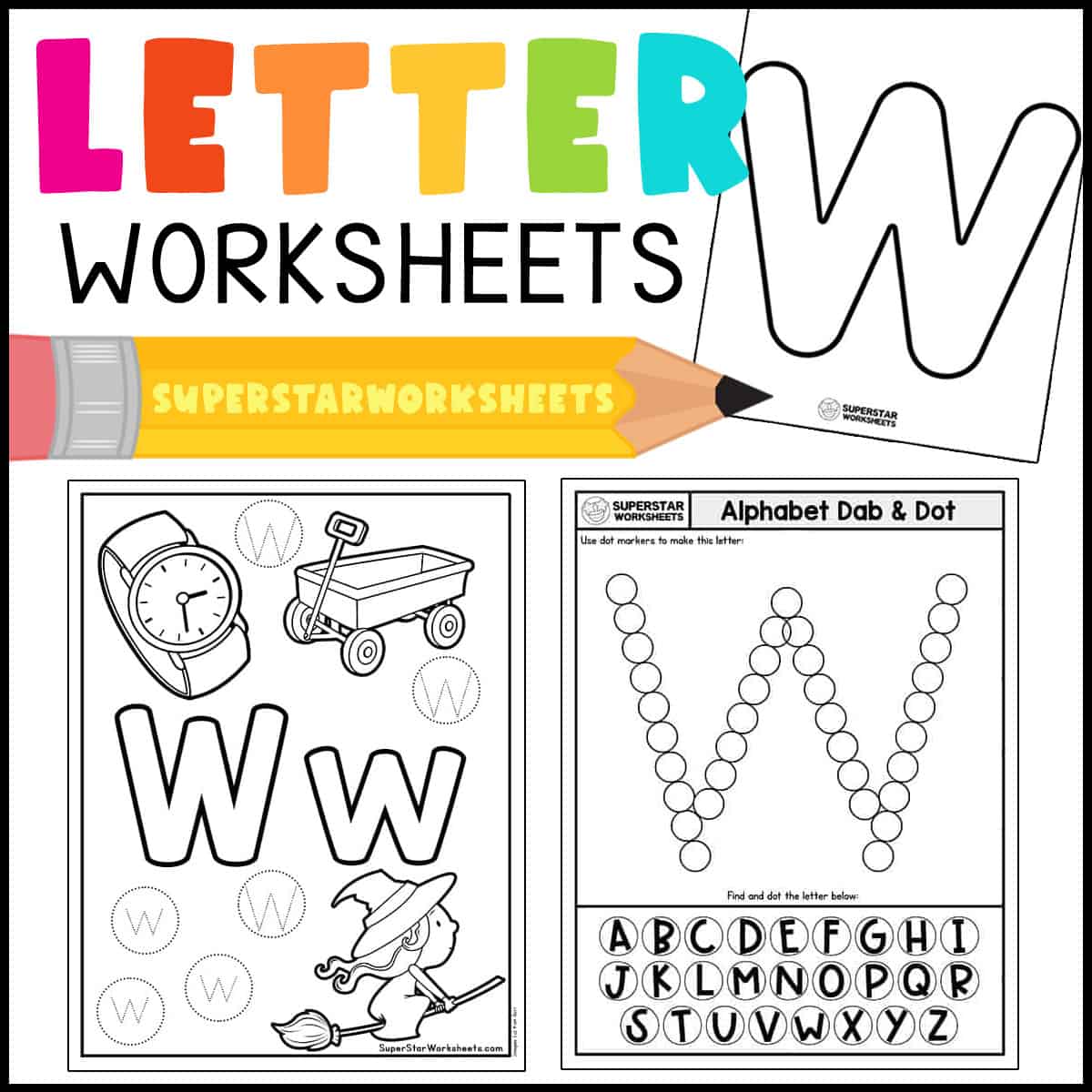 Letter w worksheets
