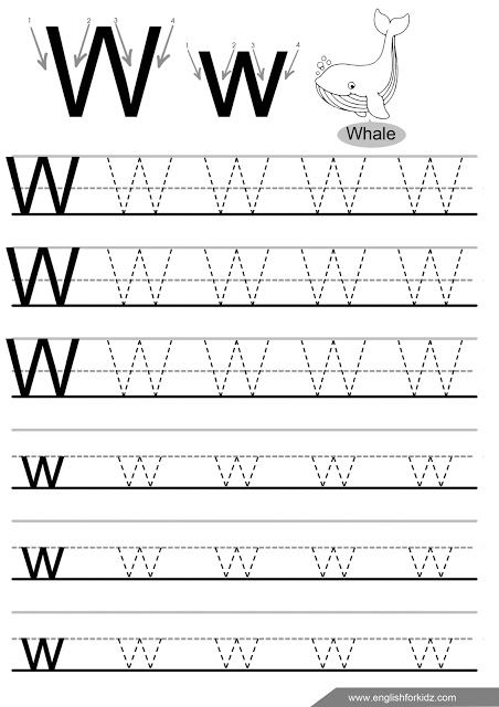 Letter w tracing worksheet english alphabet worksheets tracing worksheets tracing worksheets preschool alphabet worksheets kindergarten