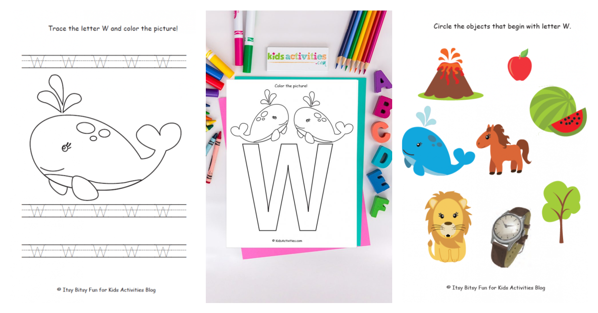Free letter w worksheets for preschool kindergarten kids activities blog