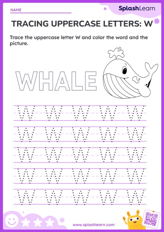 Letter tracing w worksheets for preschoolers online