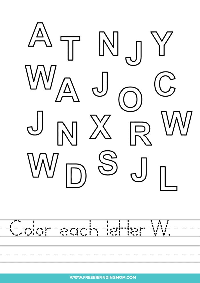 Words that start with w letter w worksheets