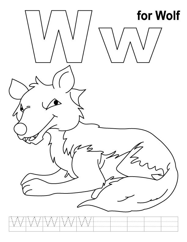 W for wolf coloring page with handwriting practice download free w for wolf coloring page with handwriting practice for kids best coloring pages