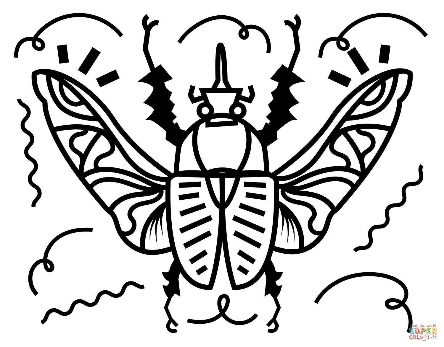 Winged beetle coloring page free printable coloring pages