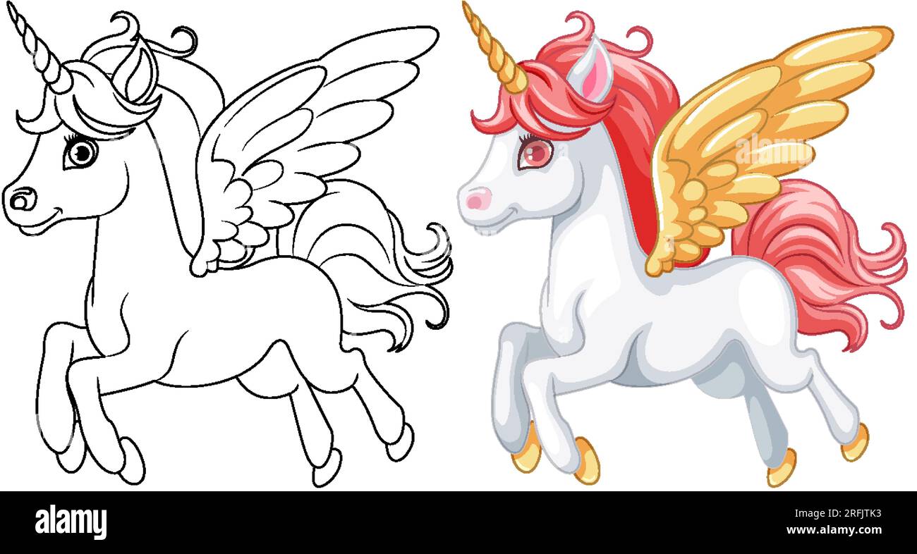 Coloring page unicorn hi