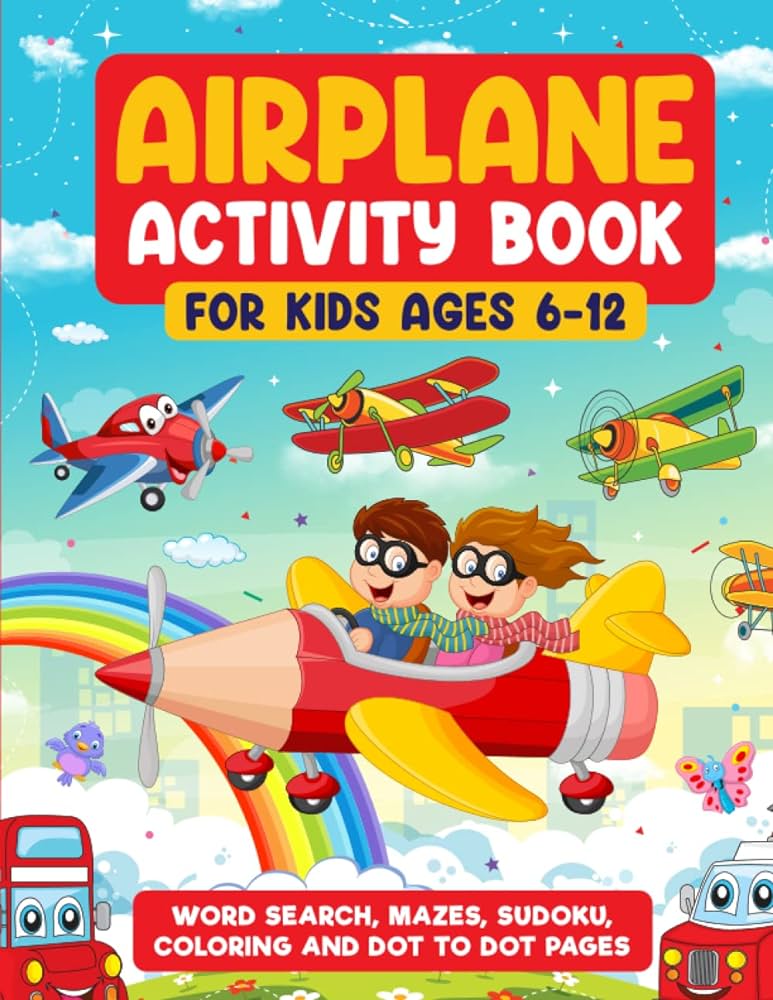 Airplane activity book for kids