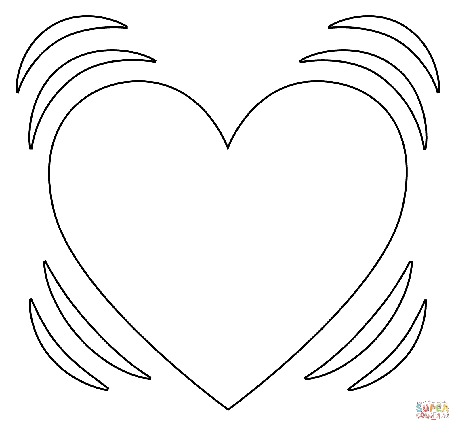 Beating heart emoji coloring page free printable coloring pages