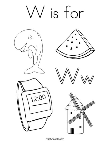 W is for coloring page