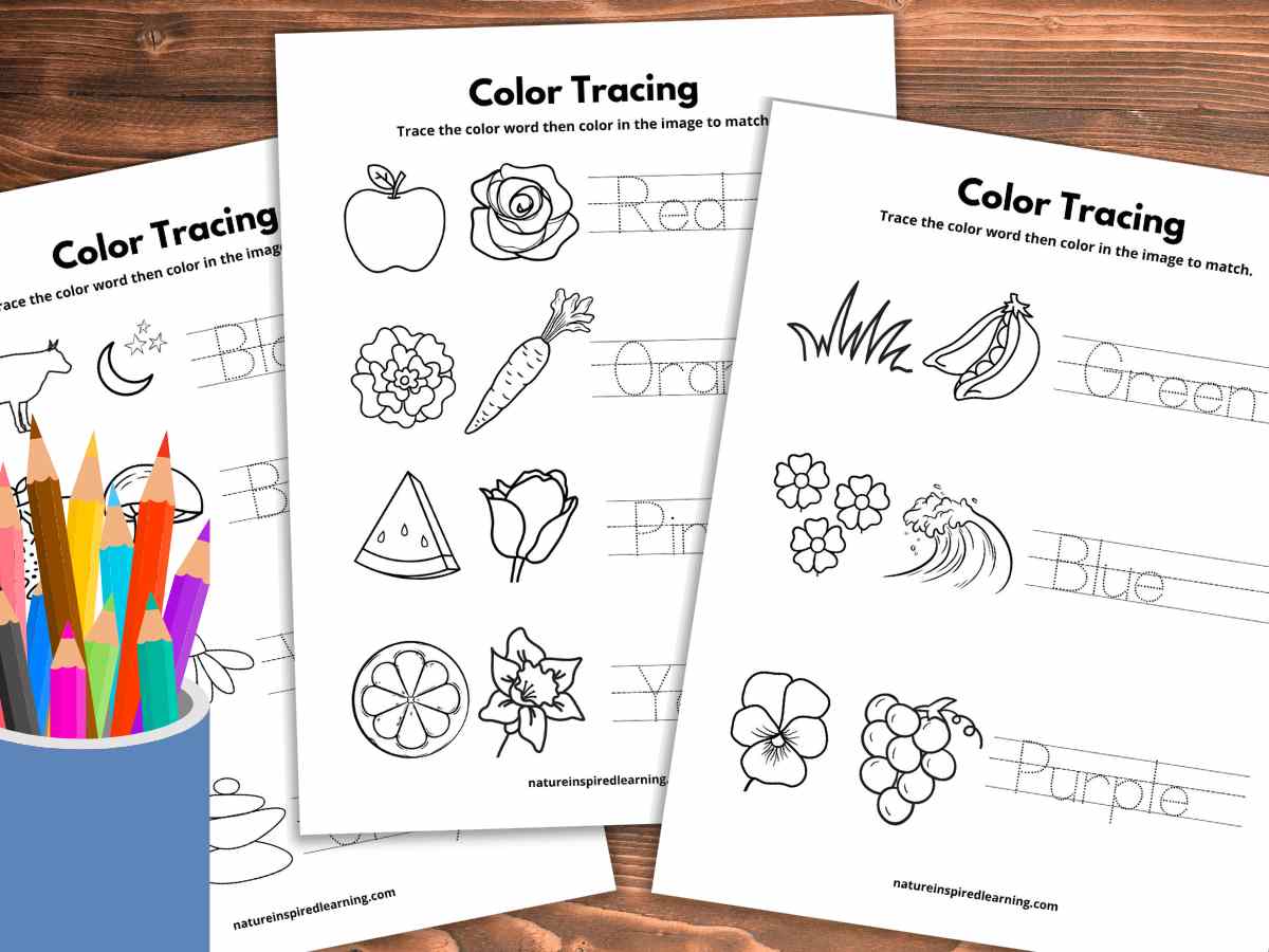 Color tracing worksheets