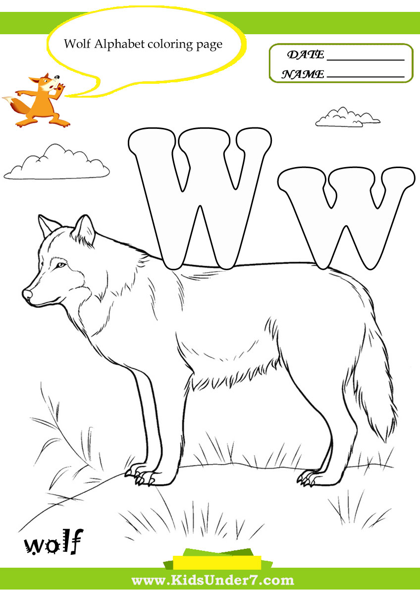 Kids under letter w worksheets and coloring pages