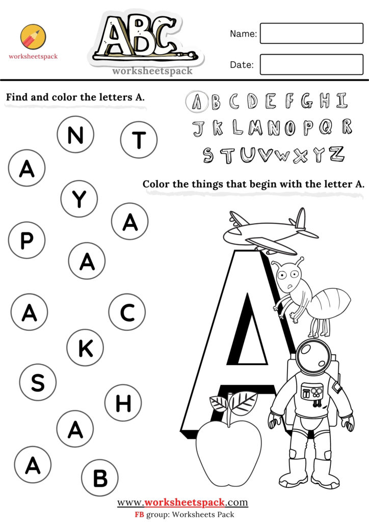 A to z alphabet coloring pages