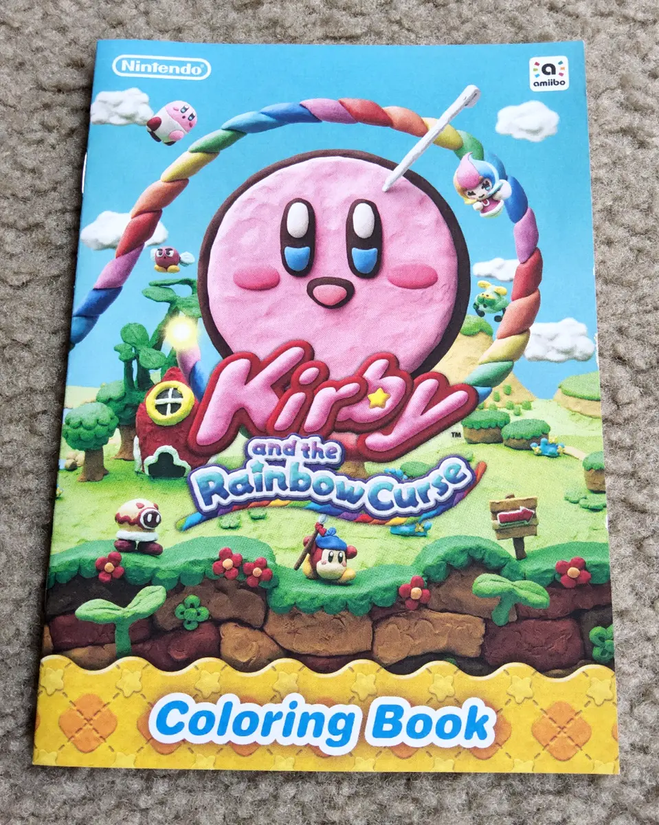 Kirby and the rainbow curse wiiu amiibo coloring book promo booklet nintendo