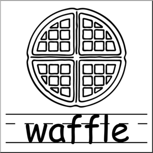 Clip art basic words waffle bw labeled i