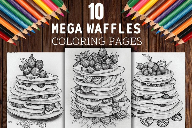 Mega waffles coloring pages