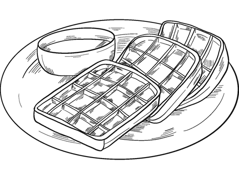 Waffles for breakfast coloring page free printable coloring pages