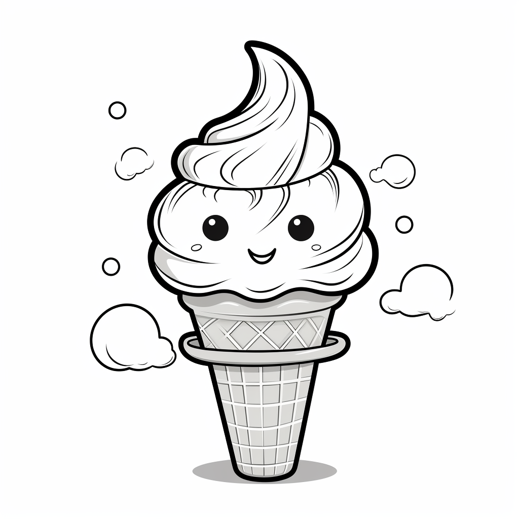 Ice cream cone coloring page