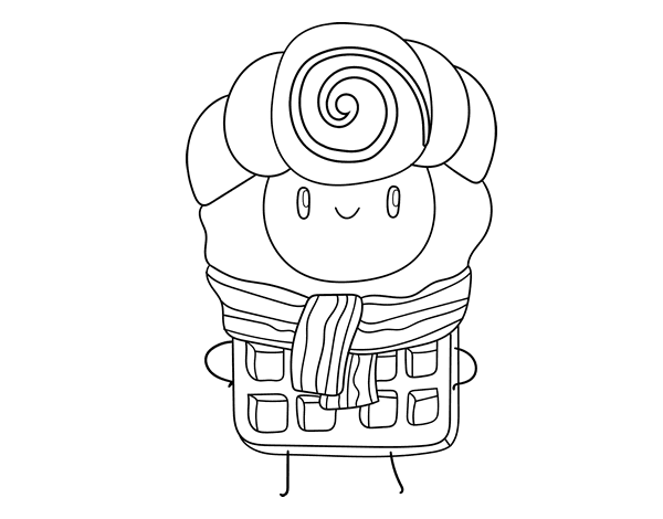 Super waffle coloring page