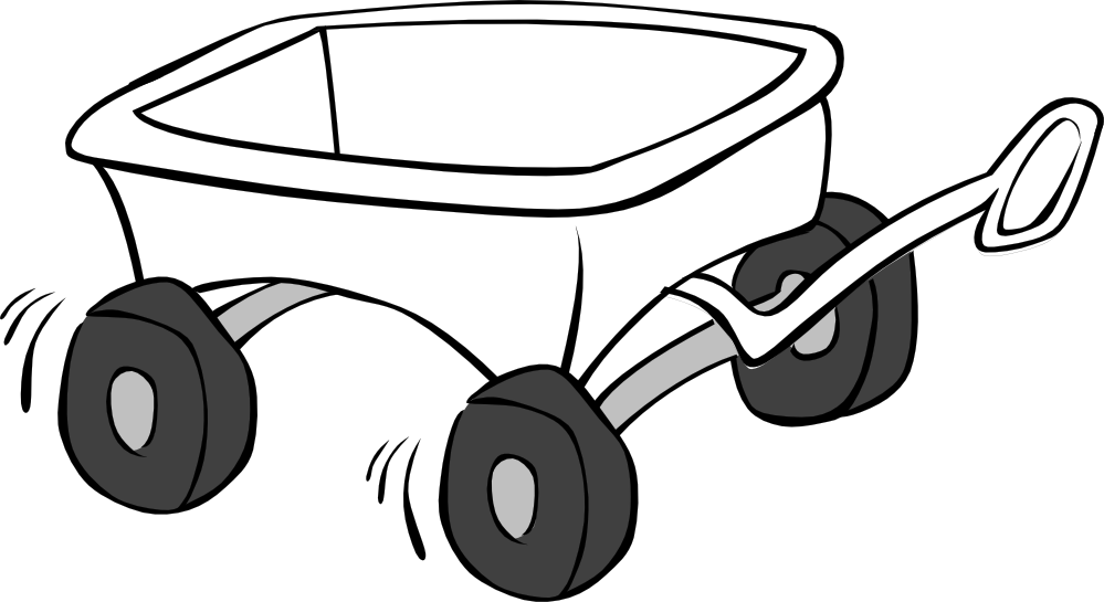 Wagon black and white clipart