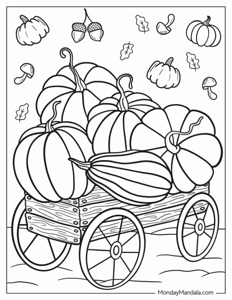 Autumn fall coloring pages free pdf printables