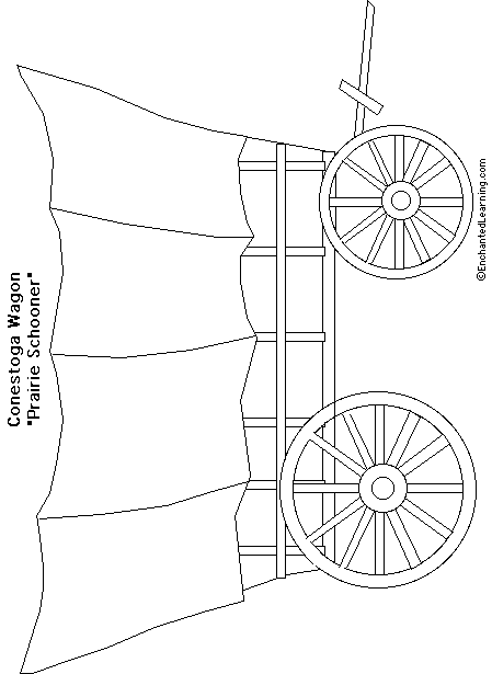 Covered wagon coloring page