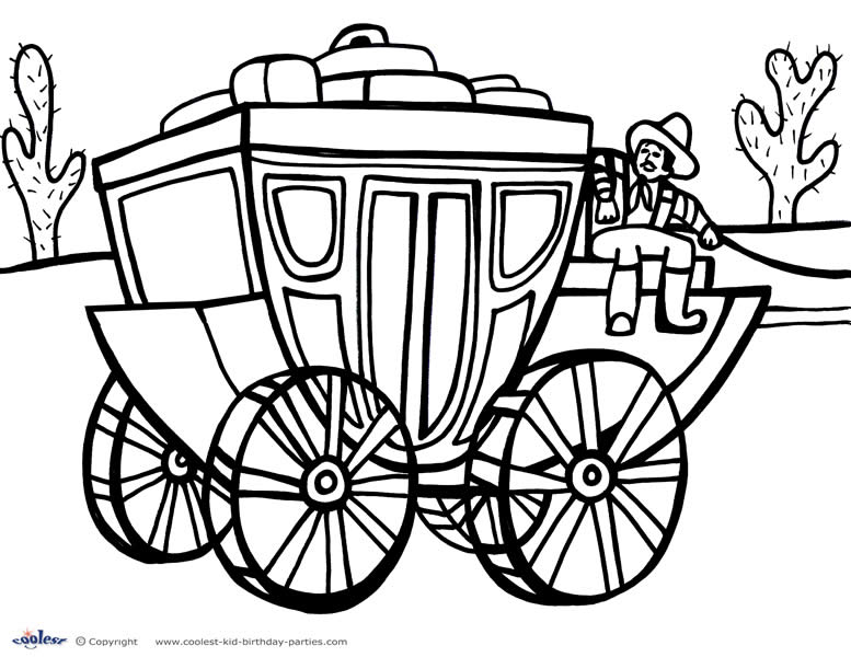 Printable wild west coloring page