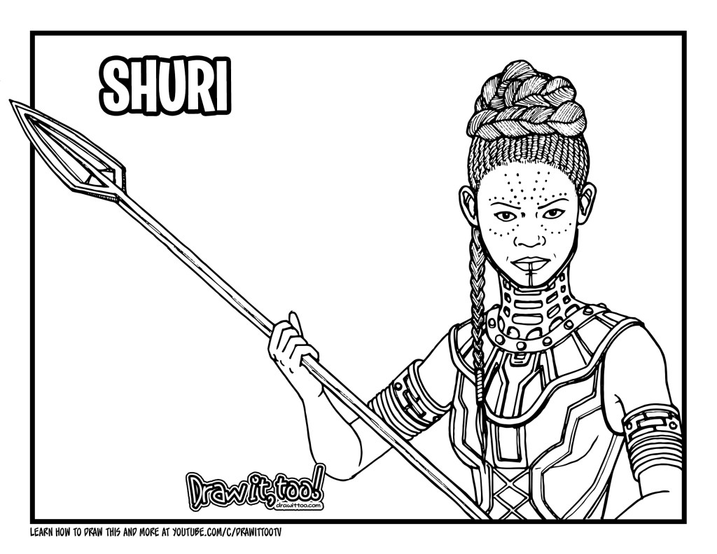 How to draw shuri black panther drawing tutorial