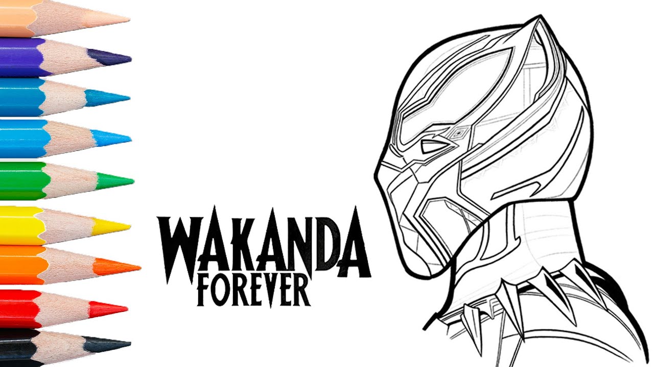 Black panther coloring pages wakandaforever superhero satisfyingvideo coloring