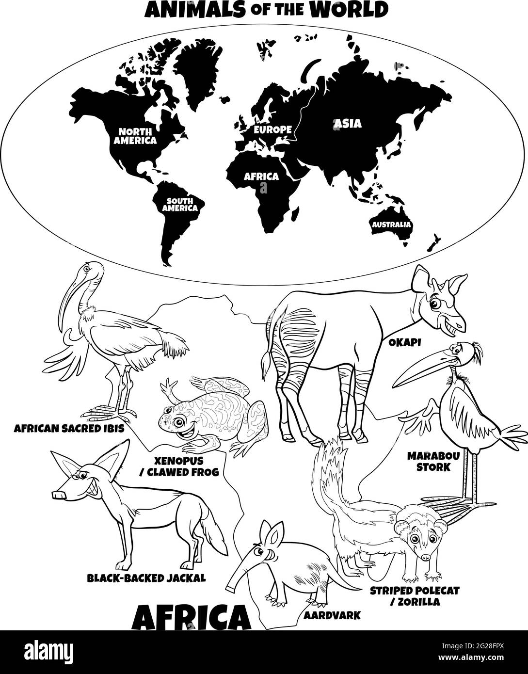 Zoologie afrika zeichnung ausgeschnittene stockfotos und