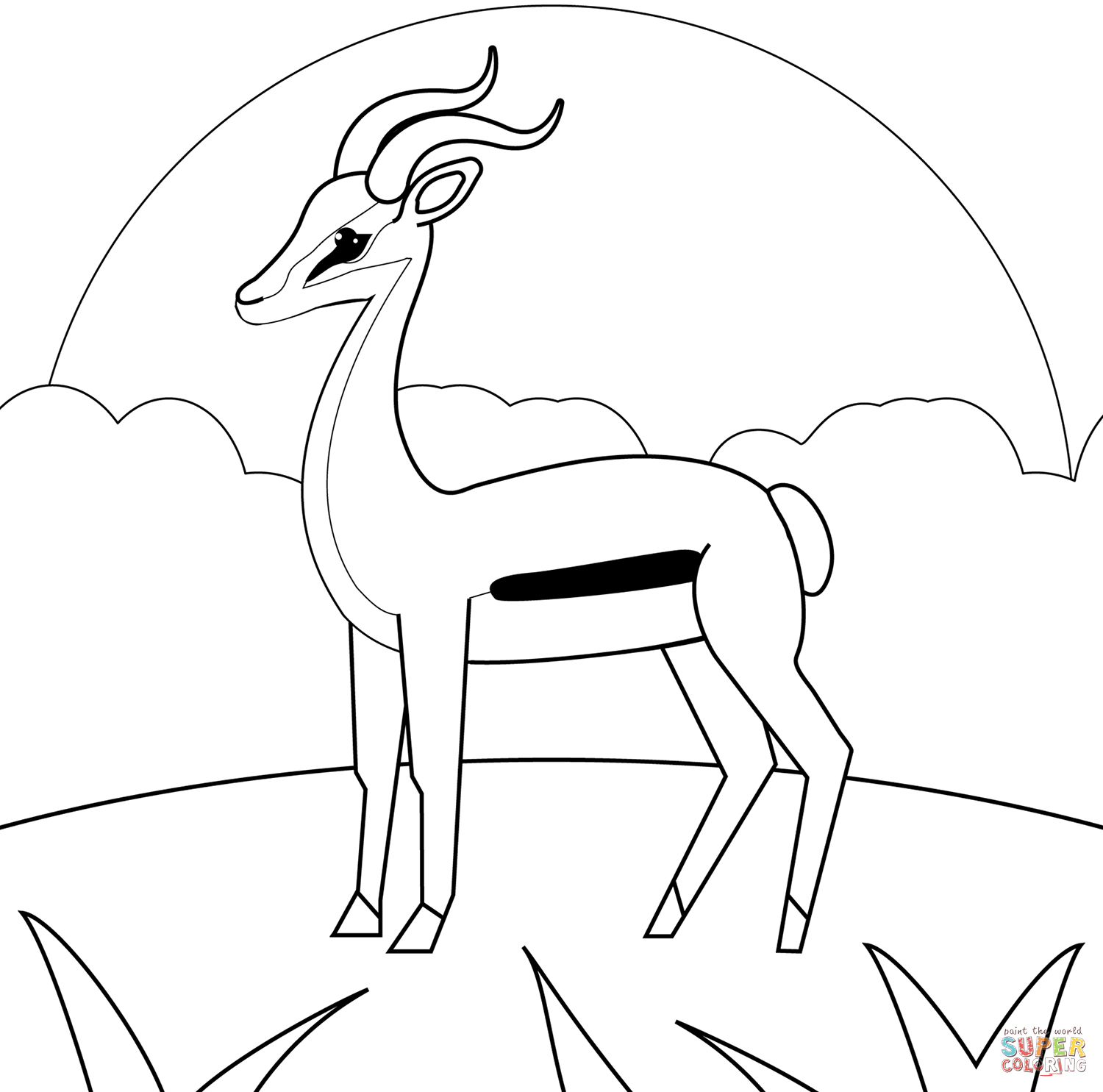 Ausmalbild antilope ausmalbilder kostenlos zum ausdrucken