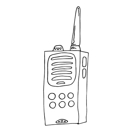 Radio walkie talkie icon vector illustration of a radio transmitter walkie talkie hand drawn walkie talkie royalty free svg cliparts vectors and stock illustration image