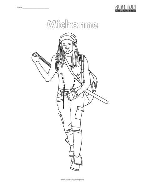 Michonne coloring page