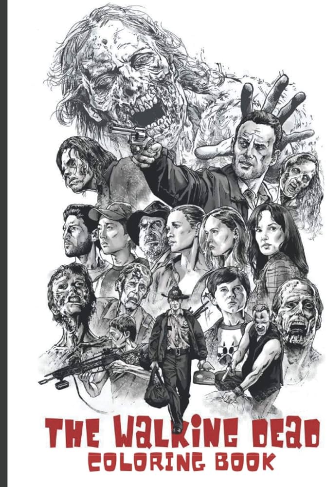 The walking dead coloring book coloring pages for everyone adults teenagers tweens older kids boys girls the walking dead daily planner notebook ovonel od books
