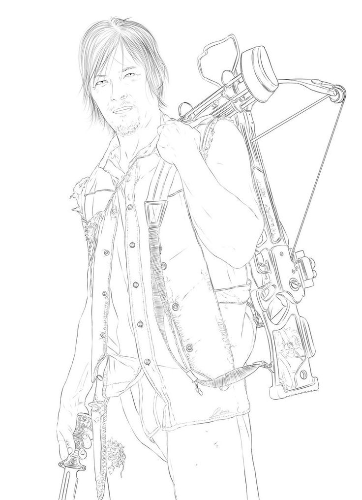 Daryl dixon colouring pages ãizimler figãr ãizimleri ãizim