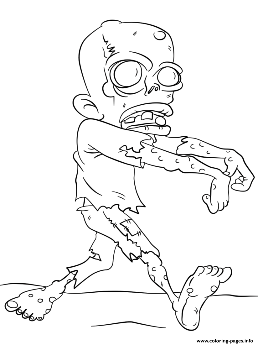 Walking dead zombie coloring page printable