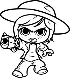 Free walking dead coloring pages colorable character chibis