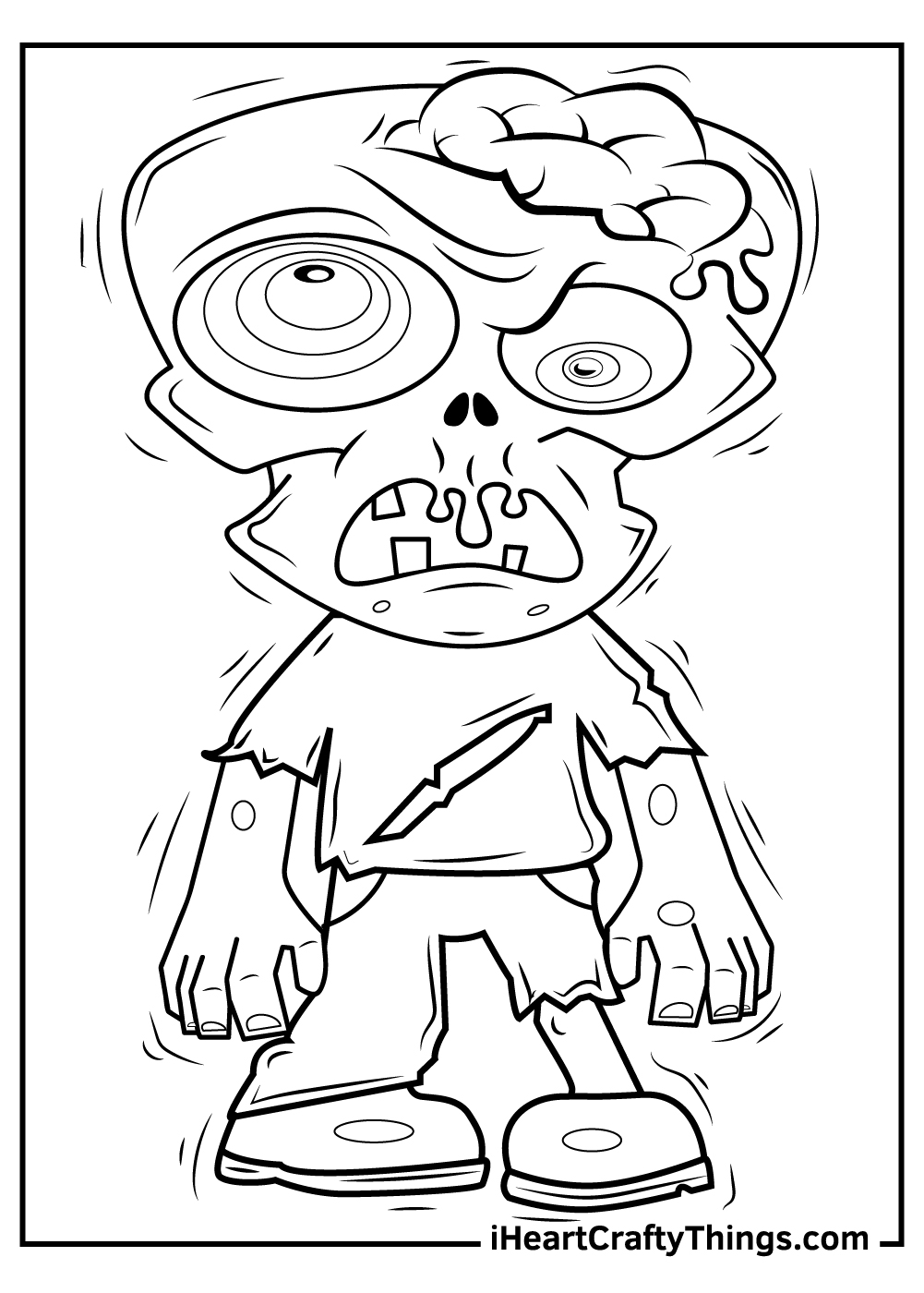 Zombie coloring pages free printables