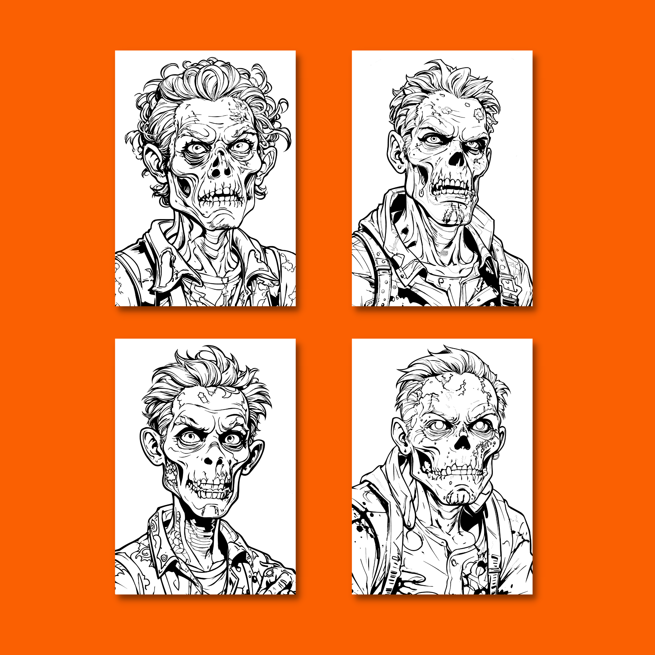 Halloween zombie coloring pages made by teachers