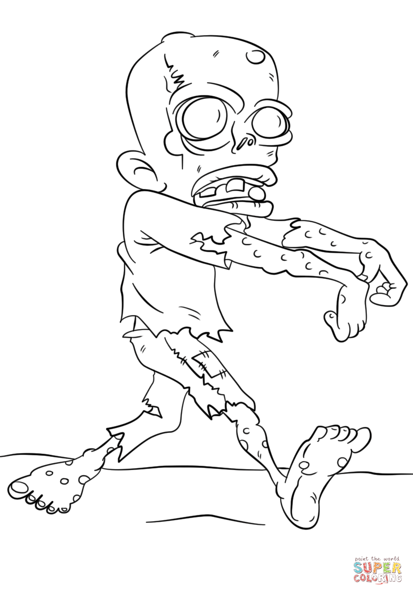 Walking dead zombie coloring page free printable coloring pages