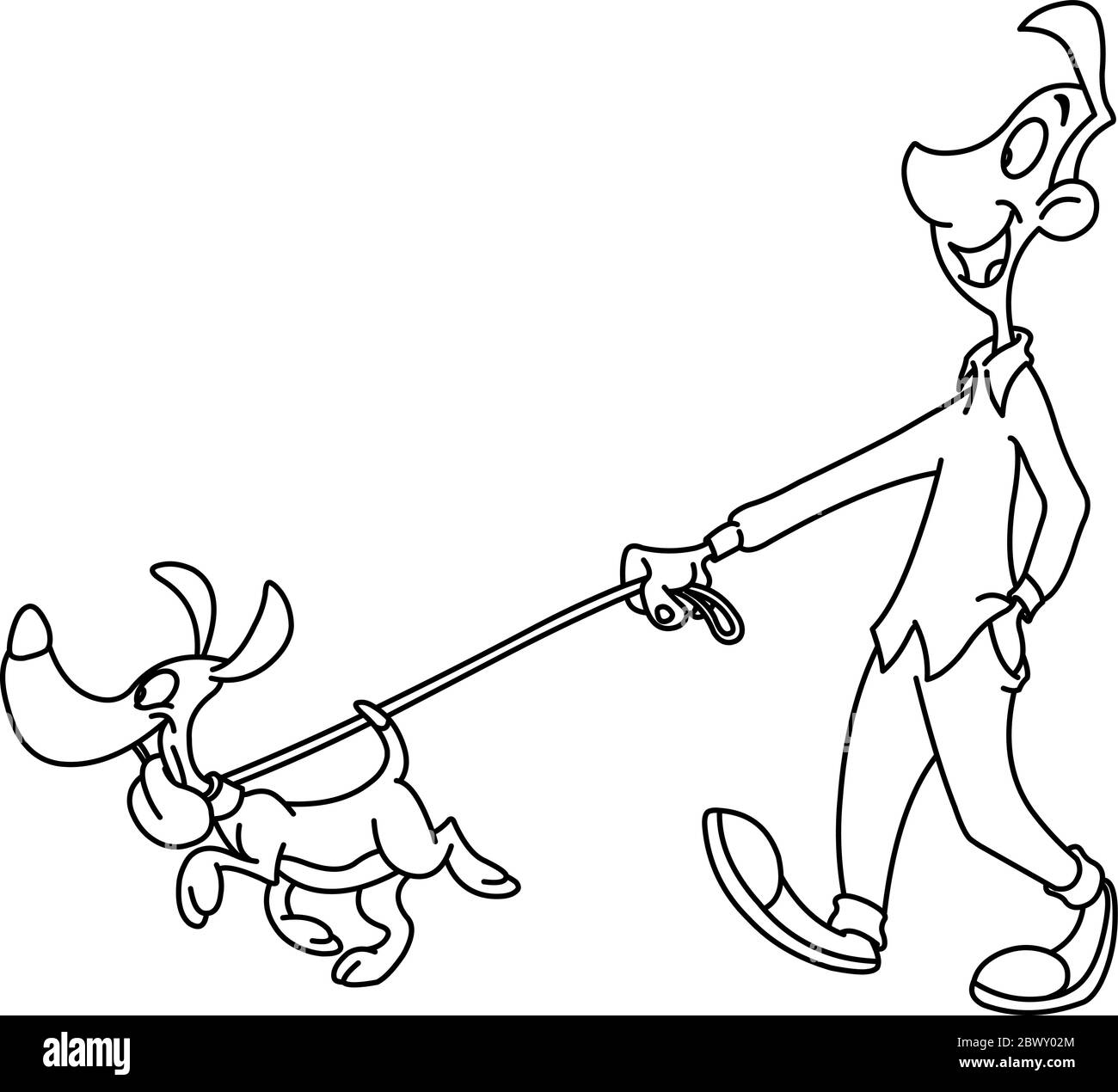 Cartoon dog leash cut out stock images pictures