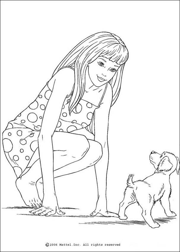 Barbies dog coloring pages