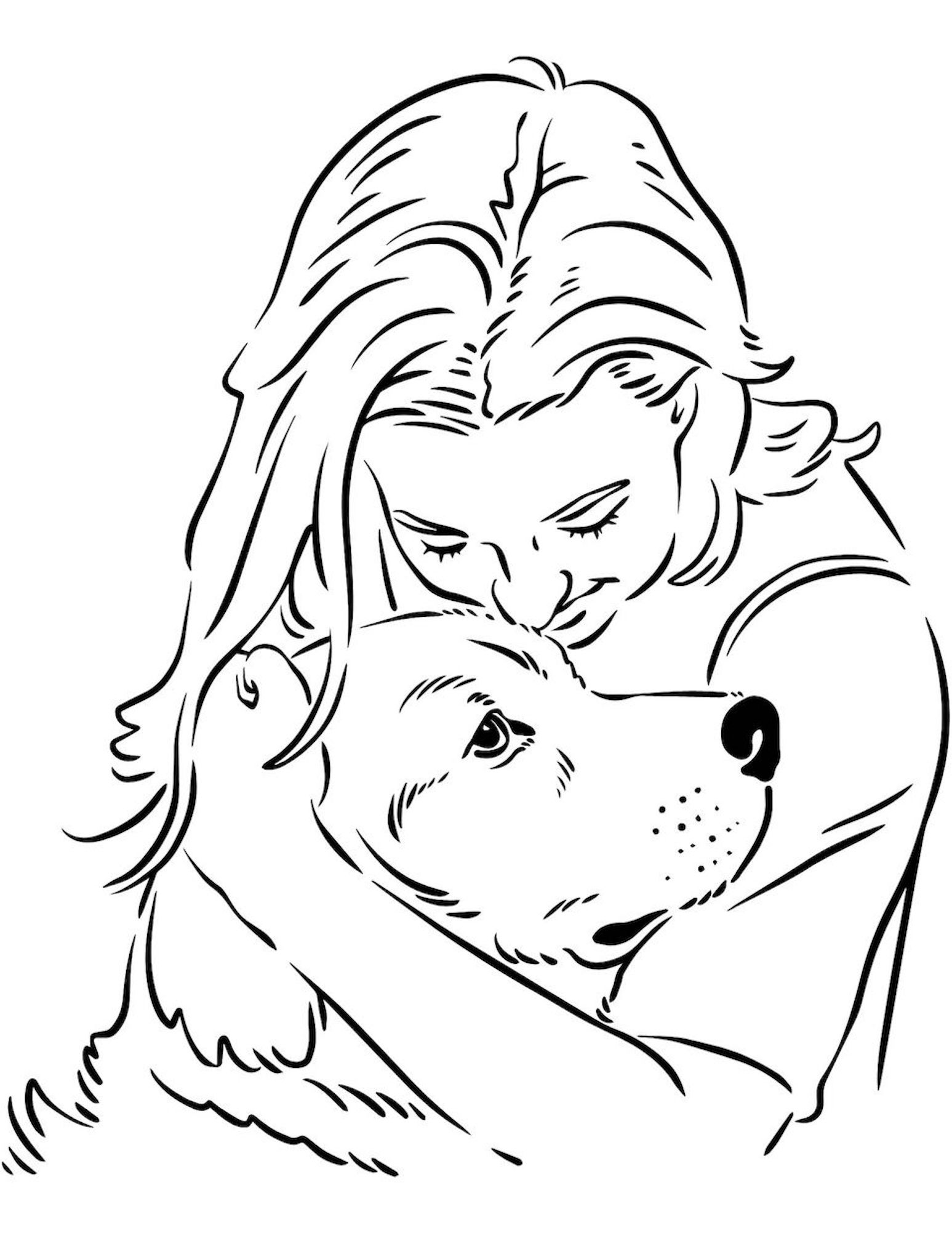 Dog coloring pages for kids and adults