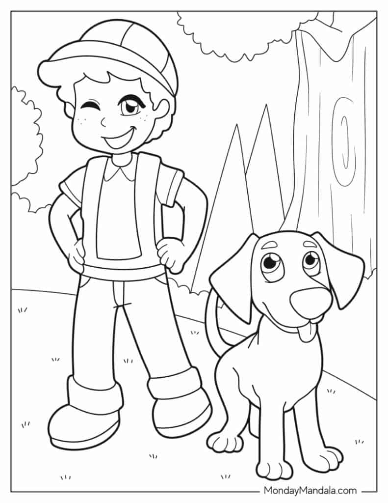 Dog coloring pages free pdf printables