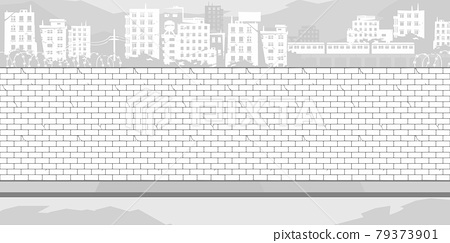 Black and white brick wall coloring page with