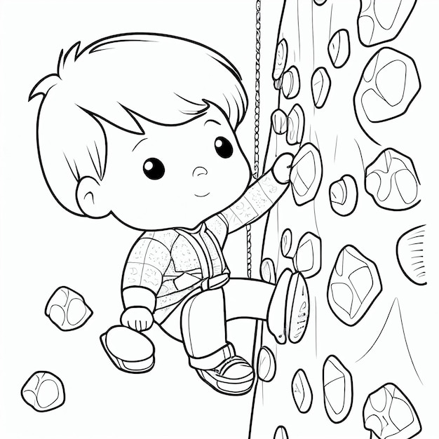 Premium photo coloring pages for kids climb wall climb coloring pages generative ai