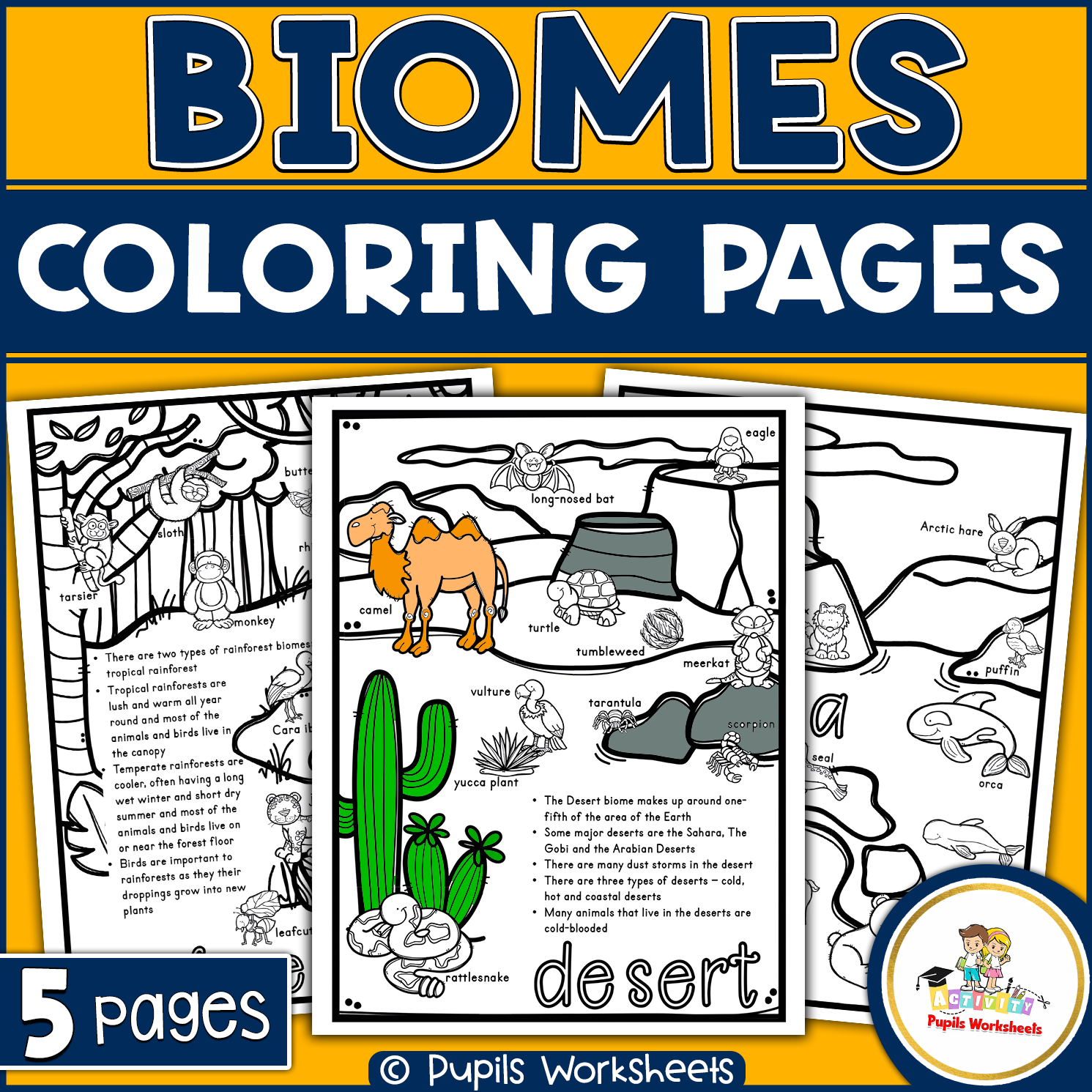 Biome word wall coloring sheets