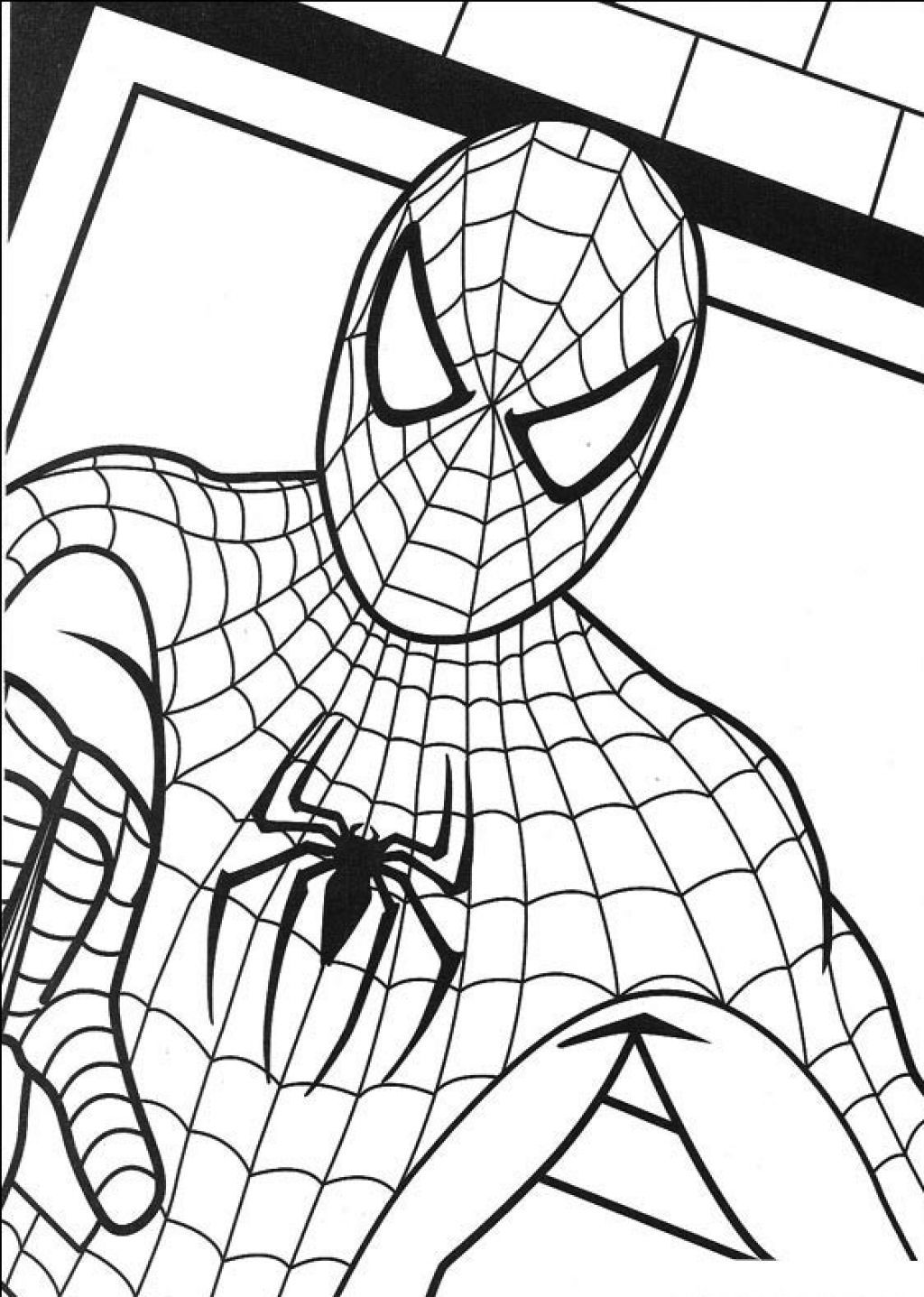 Coloring pages spiderman and wall coloring pages