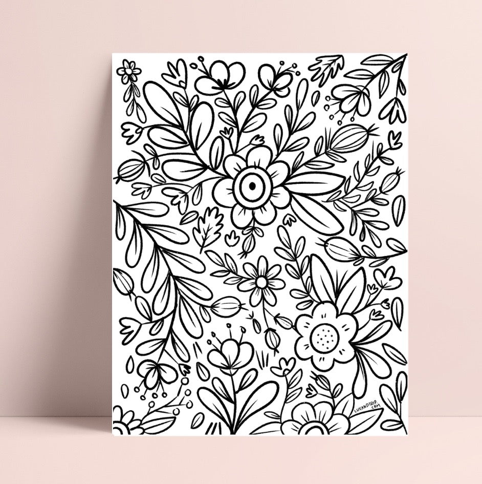 Printable flower wall coloring page â lux trip