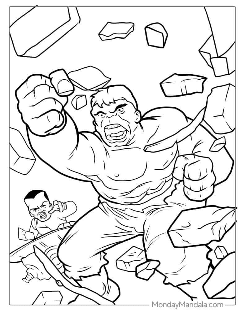 Hulk coloring pages free pdf printables