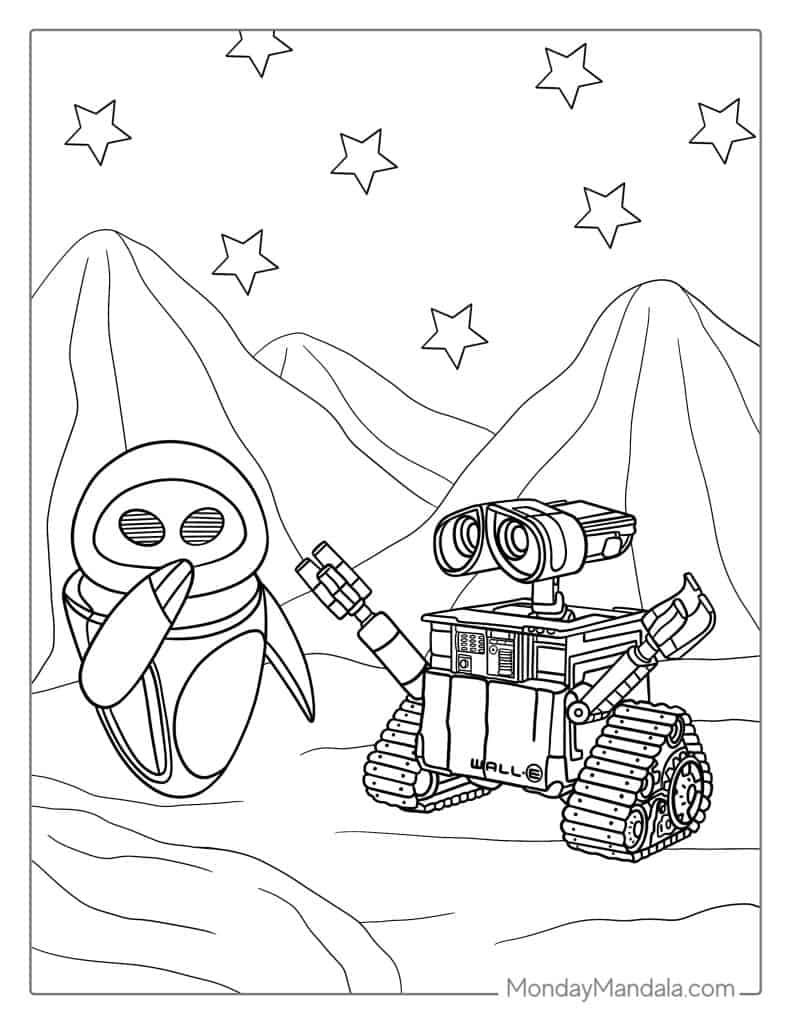 Robot coloring pages free pdf printables