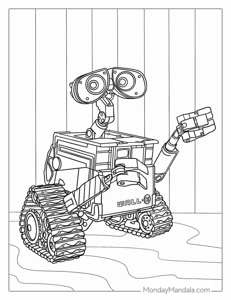 Robot coloring pages free pdf printables