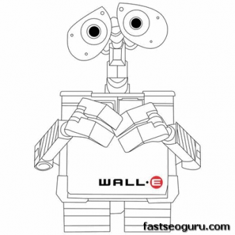 Printable disney wall e coloring pages